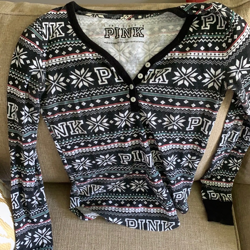 Victoria secret pink winter pajama top